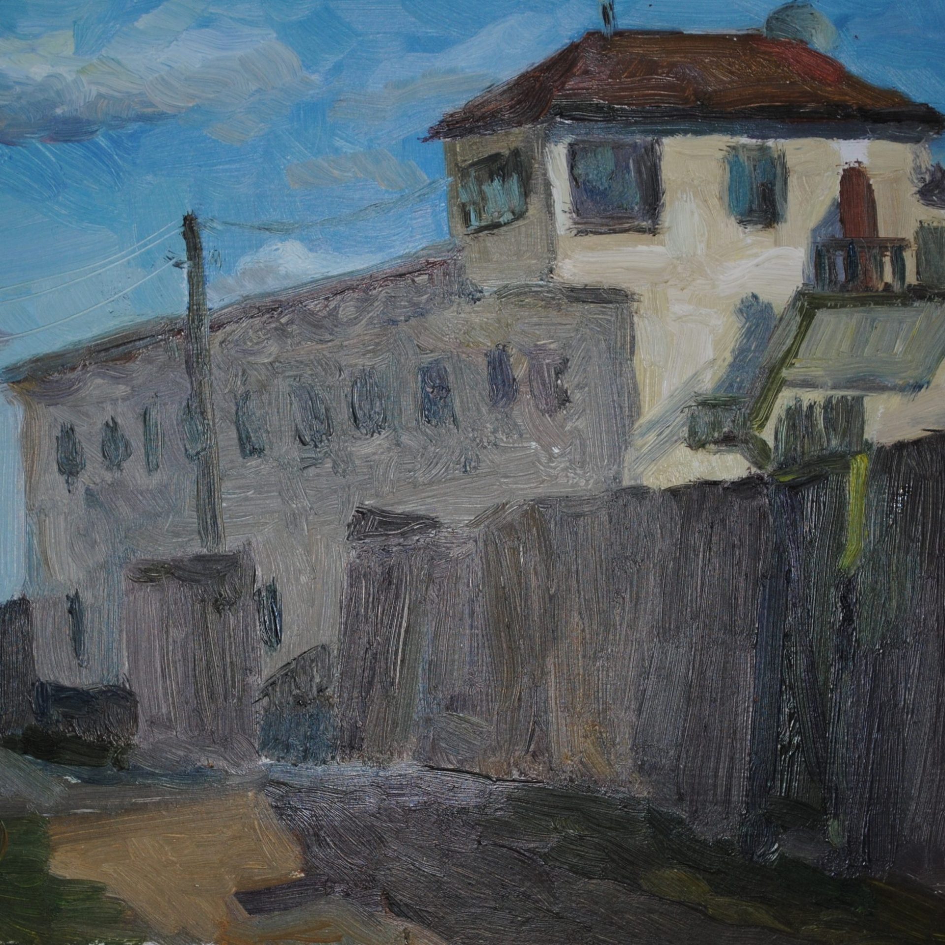 Штаб. Сторожева Дарья. Картон, масло. 2016