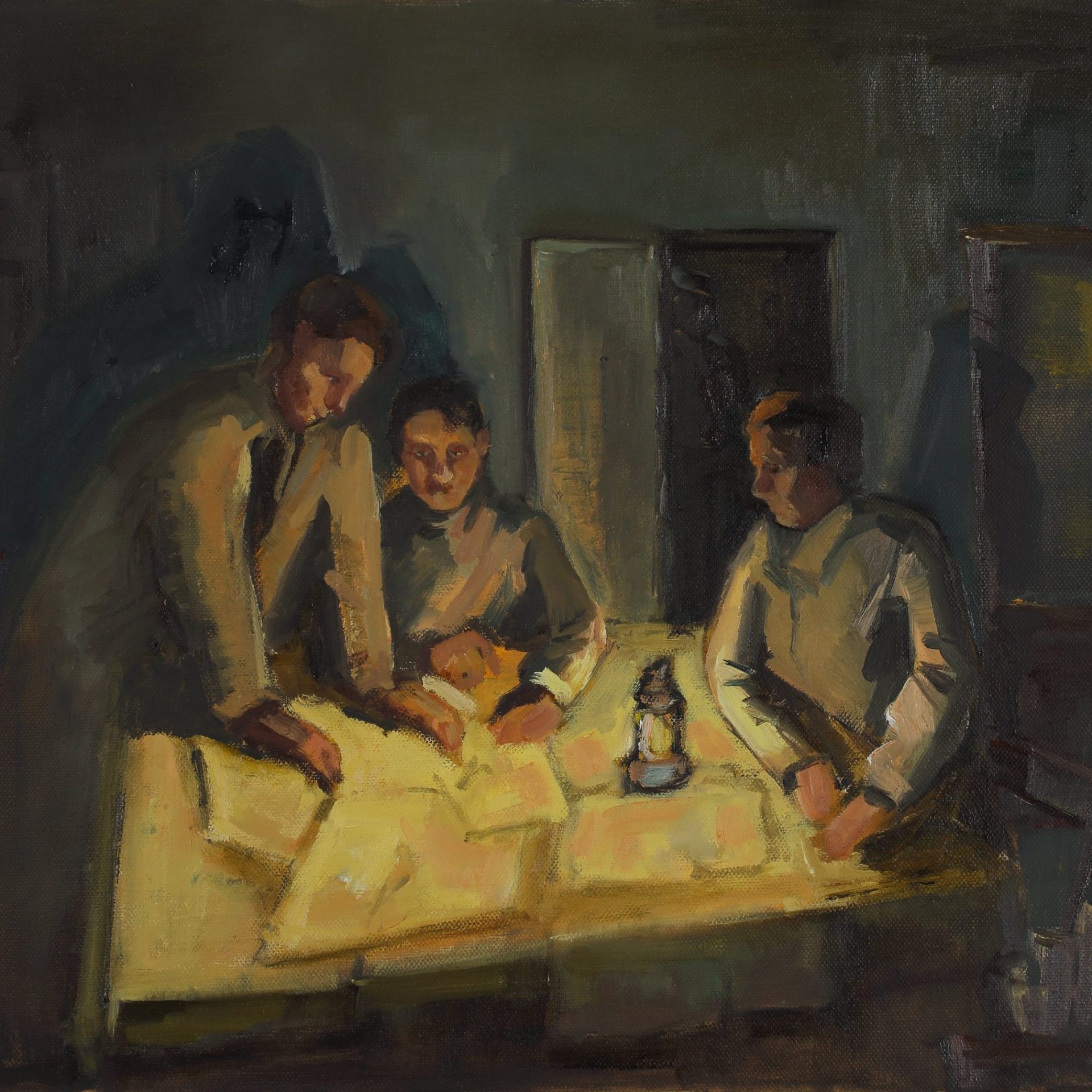 Трудящиеся в ночи. Макарова Арина. Холст, масло. 2023_1