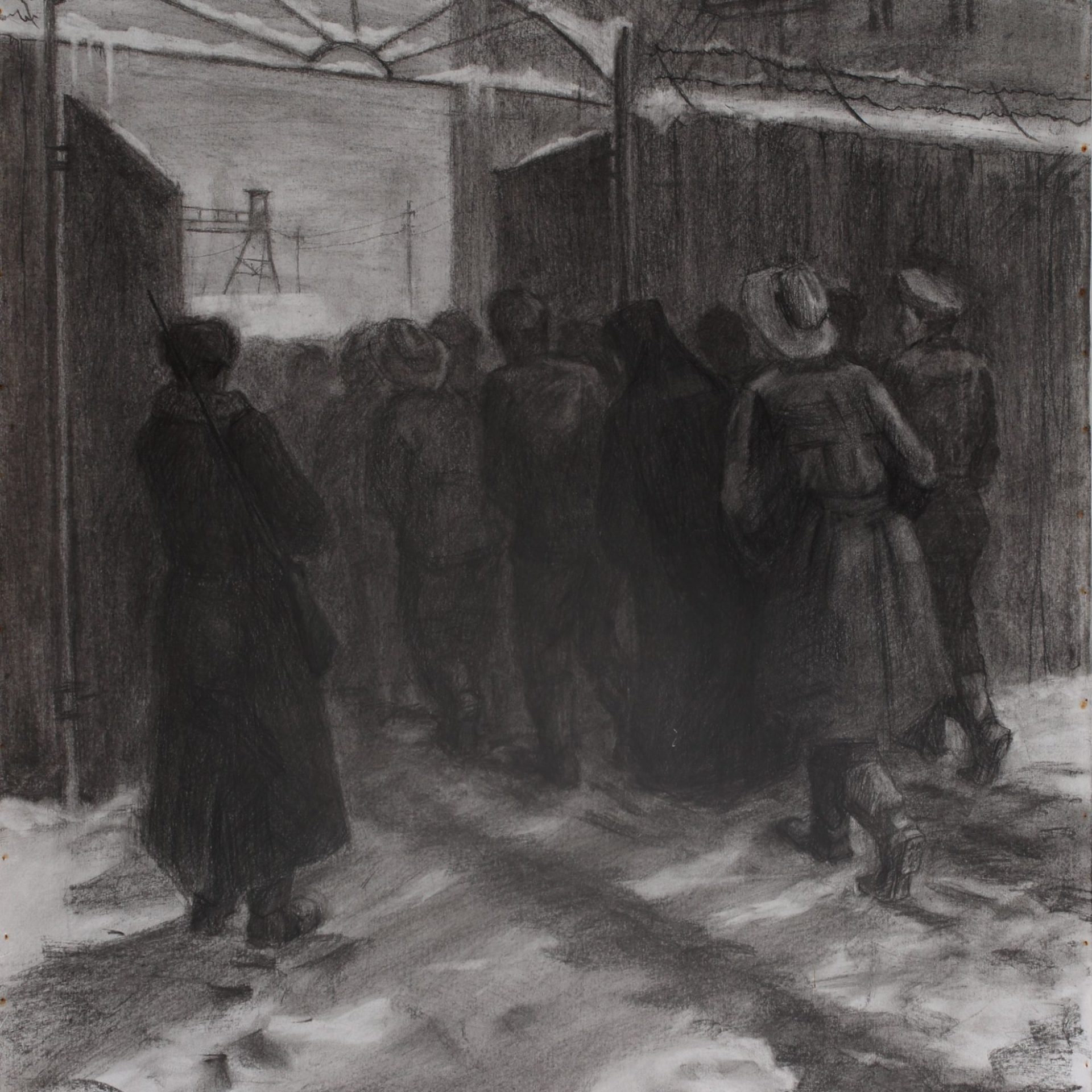 Узники ГУЛАГа, новый этап. Кононова Марина. Бумага, уголь. 2016_1